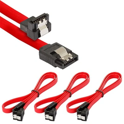 Abbildung von POPPSTAR 3x SATA Kabel SSD/HDD (0,5m SSD Datenkabel/SATA 3 SSD, gerade Stecker auf gewinkelt) bis zu 6 Gbit/s, rot