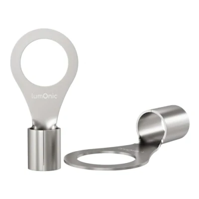 Abbildung von Lumonic 25x Quetschkabelschuhe blank 6 10mm² I RIngkabelschuhe M10 unisoliert Kabelschuhe M10, Rohrkabelschuh 6mm2 10mm2 Ringösen, Quetschverbinder