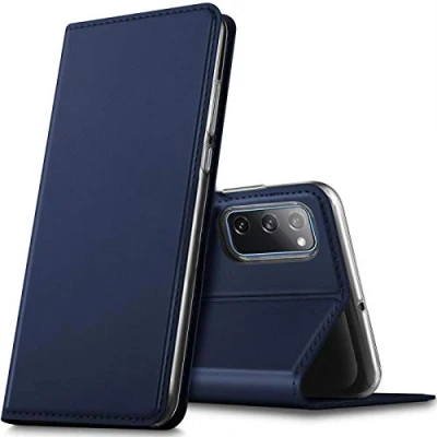 Abbildung von Verco Handyhülle für Samsung Galaxy S20 FE, Premium Handy Flip Cover FE Hülle [integr. Magnet] Book Case PU Leder Tasche, Blau