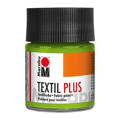 Abbildung von Marabu 17150005061 Textil Plus reseda 50 ml, volldeckende Stoffmalfarbe für dunkle Stoffe, geeignet Stoffmalerei und Stoffdruck, nach Fixierung waschbeständig bis 40 C