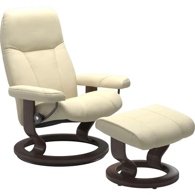 Abbildung von Stressless Relaxsessel "Consul", (Set, mit Hocker), Hocker, Classic Base, Größe S, Gestell Wenge