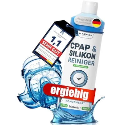 Abbildung von CPAP Reiniger 500ml Konzentrat Silikonreiniger I Maskenreiniger Schlauchreiniger, Silikon, Kunststoff, Mapeau hochergiebig