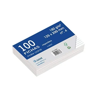 Abbildung von Dohe 30363 Karteikarten, liniert, weiß, 180 g, Nr. 4, 125 x 200 mm, 100er Pack