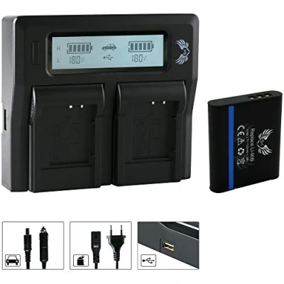 Abbildung von SK Akku Olympus Li 90b / 92b 1100mAh + LCD Dual Doppel Ladegerät für Stylus XZ 2 Traveller SH 60 SP 100 EE/Tough TG 5