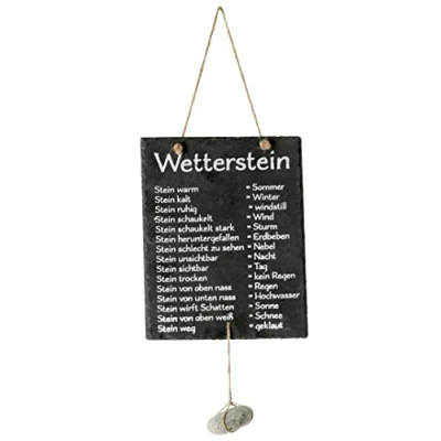Abbildung von Spetebo Dekoobjekt Wetterstation mit Schiefertafel 25 x 20 cm (Packung, 1 St., Wetterstation), lustige Wetterwarte Stein zum Hängen