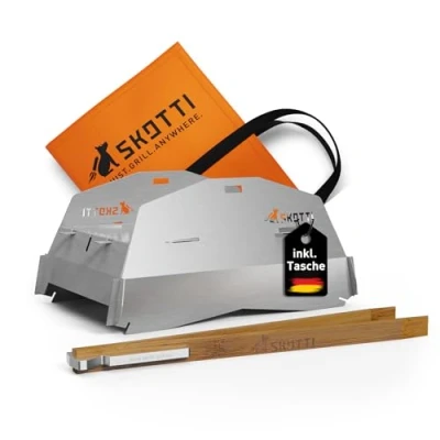Abbildung von Skotti Grillerweiterung Cap Abdeckung Edelstahl inkl. Grillzange und Tasche