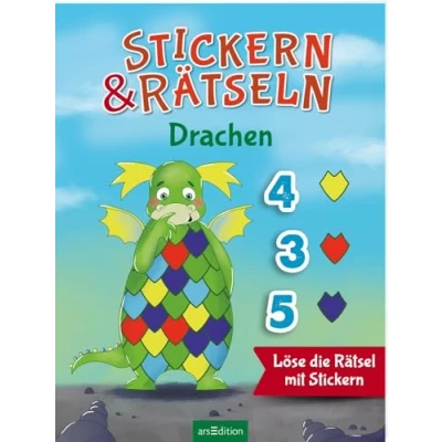 Abbildung von Stickern &amp; Rätseln ab 3: Drachen: Löse die Rätsel mit Tolle Kombination aus Kleben und Knobeln für Kinder 3 Jahren