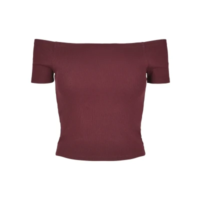 Abbildung von Urban Classics OFF Shoulder Tshirt basic, Damen, Größe: XS, Redwine