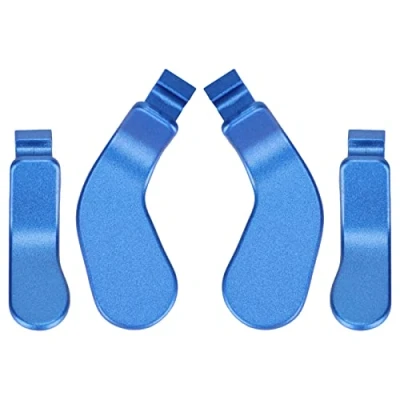 Abbildung von Controller Paddles, 4 Stück Blaue Metall Edelstahl Paddles Hair Trigger Locks Ersatzteile für One Elite Series 2