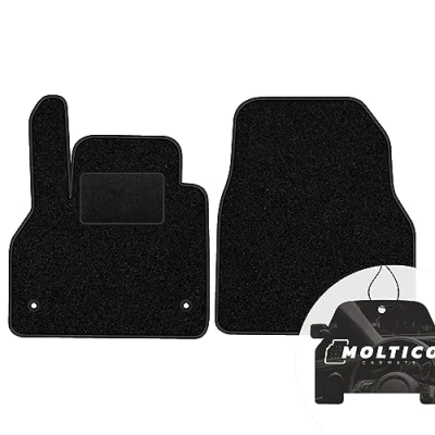 Abbildung von moto MOLTICO Vorne Fußmatten Auto Velours Autoteppiche Schwarz Automatten Set 2 teilig passend für Renault Kangoo II ab 2008