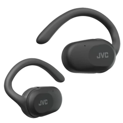 Abbildung von JVC Nearphones HA NP40T B, True Wireless Ohrhörer, Open Ear Design, verstellbar Ohrbügel, 16 mm Treiber, 26 Std. Laufzeit, IPX4, BT 5.4, App (Schwarz)