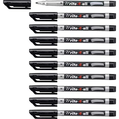 Abbildung von Permanent Marker STABILO Write 4 all medium 10er Pack schwarz