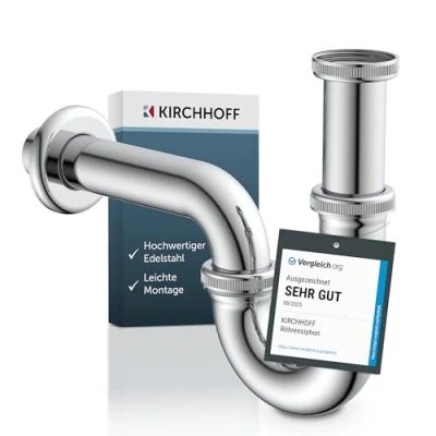 Abbildung von Kirchhoff Siphon, Röhrensiphon, Chrom, 1 1/4&quot; x 32 mm