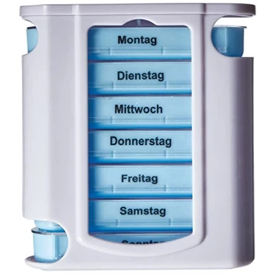 Abbildung von Marvita Med Pillendose Pillenbox 7 Tage 4 Fächer morgens mittags abends nachts Tablettenbox, Tage,