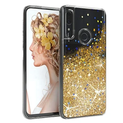 Abbildung von EAZY CASE Hülle kompatibel mit Huawei P Smart Z / Y9 Prime (2019) Schutzhülle Flüssig Glitzer, Handyhülle, Schutzhülle, Back Cover Glitter Flüssigkeit,Silikon, Transparent/Durchsichtig, Gold