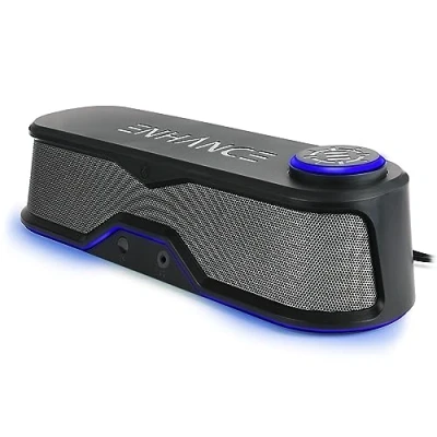Abbildung von ENHANCE SB1 Computer Lautsprecher High Excursion Soundbar USB Powered Soundbar, Unter Monitor mit 10W Peak, LED Lautstärkeregler, Headset Pass Through, Gaming für PC