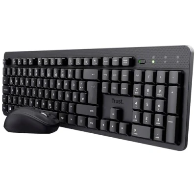 Abbildung von Trust TKM 360 Kabellos Tastatur, Maus Set Geräuscharme Tasten, Hotkey Funktion, Integriertes Scrollrad, mit numerischer