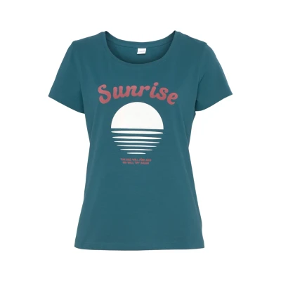 Abbildung von Vivance Kurzarm Tshirt print, Damen, Größe: 32/34, Petrol