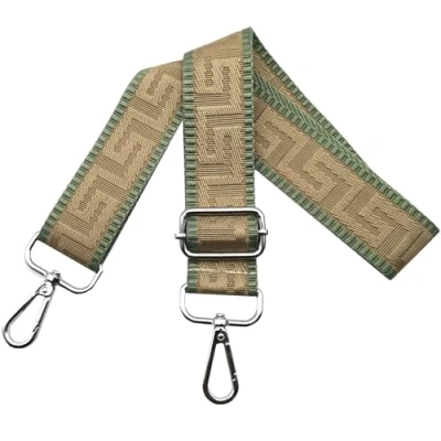 Abbildung von Schultergurt für Tasche Taschengurte zum Wechseln, Verstellbar Taschengurt Breit 3.8cm mit Silber Karabiner Taschenband Schulterriemen Tragegurt Handtaschen Damen, Khaki/Grün, K6