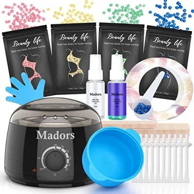 Abbildung von Madors Wachswärmer Waxing set mit 400g Wachsbohnen Warm Wax wachsmaschine enthaarung Maschine für Wachs Haarentfernung Perlen Ganzkörper zu Hause