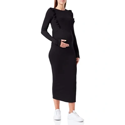 Abbildung von Noppies Damen Dress Padu Nursing Long Sleeve Kleid, Black P090, 36 EU