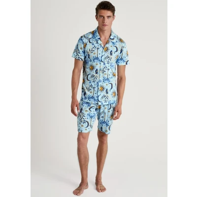 Abbildung von Calida Relax Magic DURCHGEKNÖPFT SET Pyjama, Herren, Größe: Medium, Pottery blue