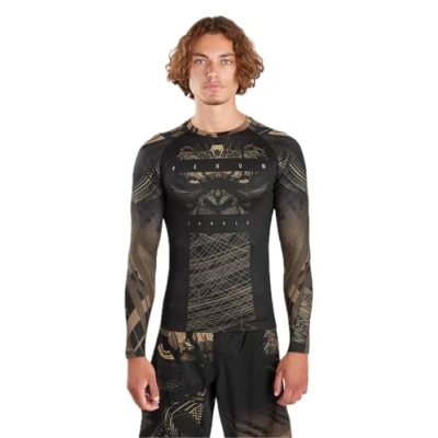Abbildung von Venum Gorilla Jungle Rashguards Langarmshirt, Herren, Größe: Medium, Sand/black