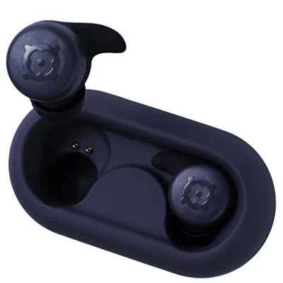 Abbildung von Boompods BOOMBUDS X True Wireless Bluetooth Ohrhörer, IPX 6, wasserdicht/schweißfest, Ergofit, tragbare, magnetische Ladehülle, Beste Sport Kopfhörer, blau, Einheitsgröße