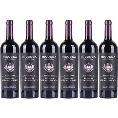 Abbildung von Ricossa Barbera Doc Appasimento Rotwein Wein halbtrocken Italien (6 Flaschen)