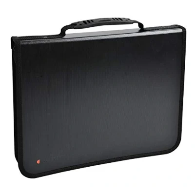 Abbildung von Exacompta 55634E Konferenzmappe Exafolder 36cm x 27cm mit Reißverschluss und Henkel aus Kunststoff. Schwarzer Organizer austauschbarem Block schwarz
