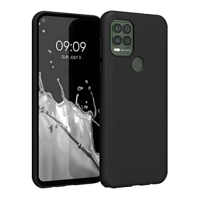Abbildung von kwmobile Hülle kompatibel mit Motorola Moto G Stylus 5G weiches TPU Silikon Case Cover geeignet für kabelloses Laden Schwarz matt