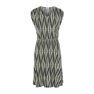 Abbildung von LASCANA Jerseykleid, mit breitem Smokbund, kurzes Sommerkleid im Alloverprint, Strandkleid