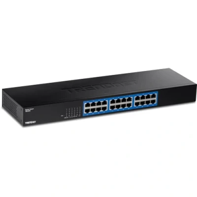 Abbildung von TRENDnet TEG S25 24 Port Gigabit Switch, x RJ 45 Ports, 48 Gbit/s Schaltleistung, lüfterloses Design, Metallgehäuse, internes Netzteil