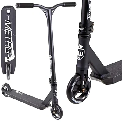 Abbildung von Longway Metro Stunt Scooter Park Trick Tret Roller + F26 Sticker (2K19 H=79cm Schwarz)