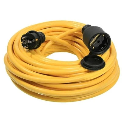 Abbildung von as Schwabe Verlängerungskabel 15 m 230 V, 16 A Schutzkontaktstecker Outdoor Stromverlängerungskabel Verlängerung für Außenbereich K35 AT N07V3V3 F 3G2,5 IP44 Made in Germany, Gelb, 60342