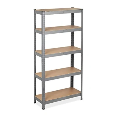Abbildung von 2 x Schwerlastregal, 5 Ebenen, HBT 150 75 30 cm, 875 kg Tragkraft, Metall, Lagerregal für Keller, Garage, grau