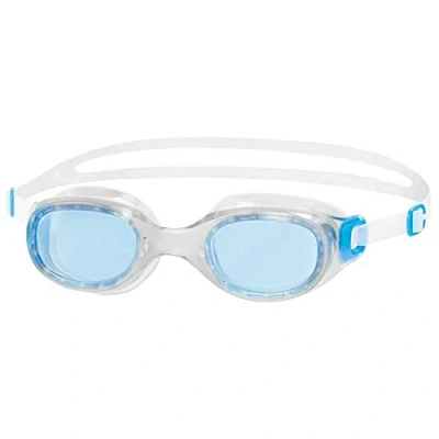 Abbildung von Speedo Futura Classic Schwimmbrille, bequemer, verstellbarer Sitz, Anti Fog Gläser, klar und blau, Größe Erwachsene Unisex
