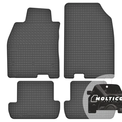 Abbildung von moto MOLTICO Gummimatten Auto, 4 teiliges Set, Allwetter Gummi Fußmatten, Antirutsch &amp; Wasserfest Autoteppiche passend für Renault Megane III (20082016)