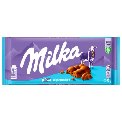 Abbildung von Milka Tafelschokolade Luflee Alpenmilch, 90g, 0.09 von FROG.coffee