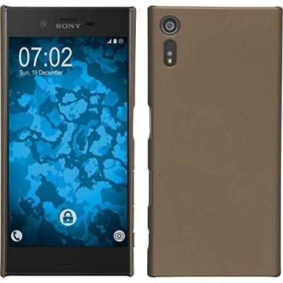Abbildung von PhoneNatic case kompatibel mit Sony Xperia XZ Hülle Gold gummiert Hard + 2 Schutzfolien