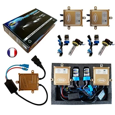 Abbildung von VEGA HID Xenon Set, französische Marke HIR2 9012, 10.000 K, 55 W, Slim, DSP AC, Leuchtmittel mit abgewinkeltem Sockel