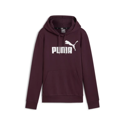 Abbildung von Puma Metallic LOGO Hoodie Kapuzenpullover, Damen, Größe: Small, Midnight plum
