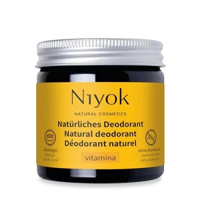 Abbildung von Niyok® 2 in 1 anti transpirante Deocreme &quot;Vitamina&quot; (40ml) Natürliches Deo ohne Aluminium 24h Schutz vor Geruch &amp; Schweiß Deodorant Creme für Damen Herren Feste vegan