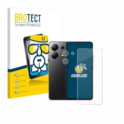 Abbildung von BROTECT Schutzglas für Xiaomi Redmi Note 13 5G (Display+Kamera) Schutzfolie Panzer Folie Glas [Extrem Kratzfest 9H, Anti Fingerprint,