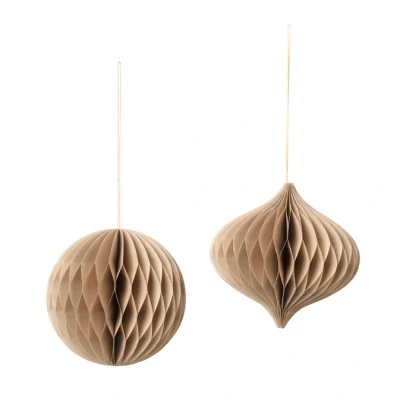 Abbildung von Broste Copenhagen CHRISTMAS MIX Papierhänger natural brown Set2