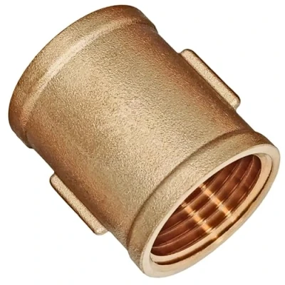 Abbildung von Muffe 1/8“ Zoll Rohr Innengewinde durchgehend, IG x Gewinde Fitting aus Messing Trinkwasser geeignet Doppel Verbinder Kupplung