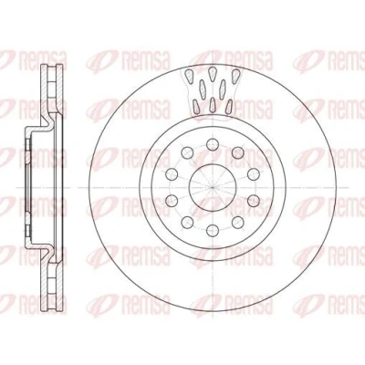 Abbildung von REMSA 6563.10 Bremsscheibe Vorderachse 310, 310 28 10 Belüftet ALFA ROMEO: 166, LANCIA: Kappa Limousine
