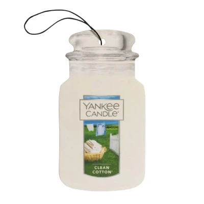 Abbildung von Yankee Candle 1020639E Reine Baumwolle (Clean Cotton) Auto und Haus Lufterfrischer Car Jar Karton, Plastik, Weiß, 7.7 x 19.7 0.7 cm