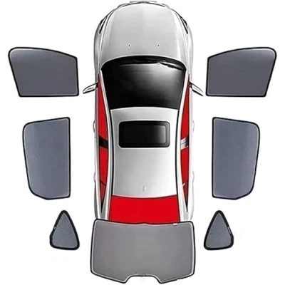 Abbildung von Auto Fenster Sonnenschutz für VW Touran 2006 2007 2008 2009 2010 2011 2012 2013 2014 2015, Vordere Hintere Seitenfenster UV Schutz Zubehör,7pcs wholecar