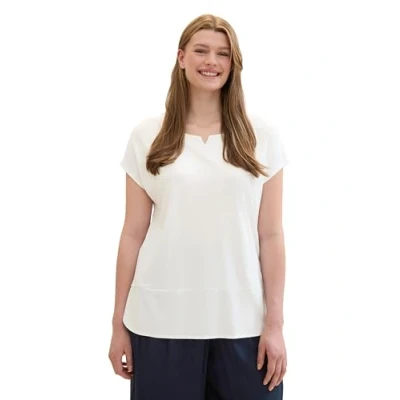 Abbildung von TOM Tailor PLUS Tshirt basic, Damen, Größe: 44, Whisper white